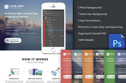 iPhone App Landing Page (PSD)