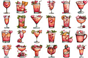 Valentine's Day Cocktail Clipart Set, an Illustration by Sublimation Artist (Thumbnail 2 of 6)