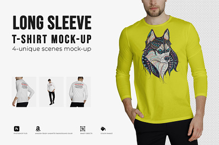 Long Sleeve T-shirt Mock-Up