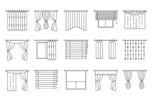 bundle curtain icon logo template, a Branding & Logo Template by Pyruos ID