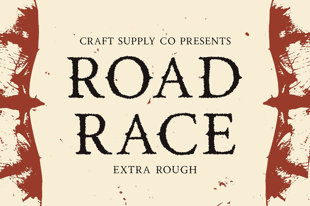 Road Race Extra Rough, a Serif Font by Craft Supply Co. (Photo 1 of 8)
