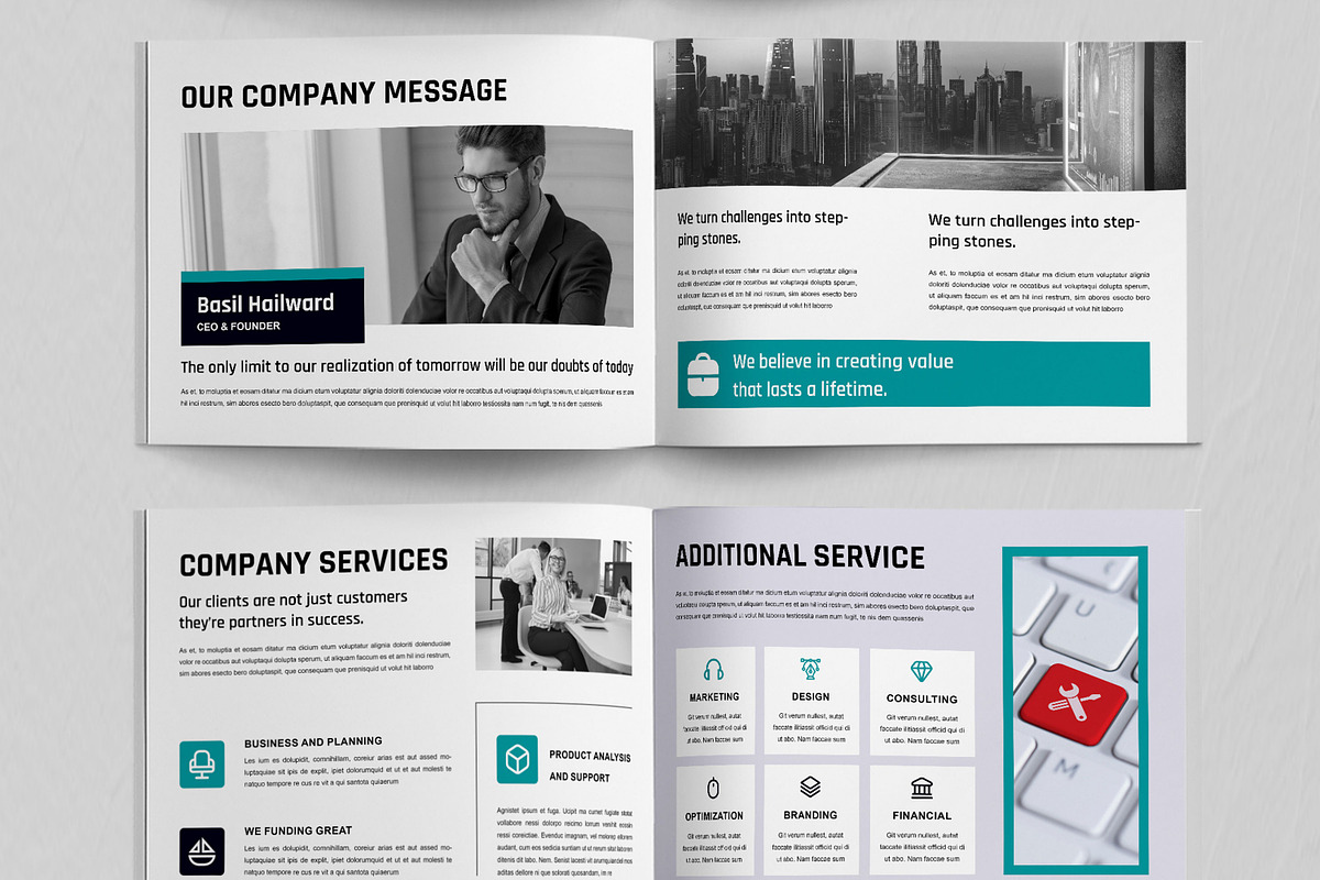 Business Plan Brochure Landscape, a Brochure Template by ContestDesign (Photo 4 of 5)