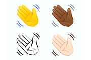 Waving hand gesture icons set vector, an Icon by Yayasya (Thumbnail 1 of 3)