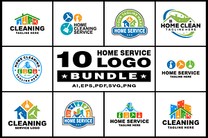 Home Cleaning Service Logo, a Branding & Logo Template by Widhidesigns
