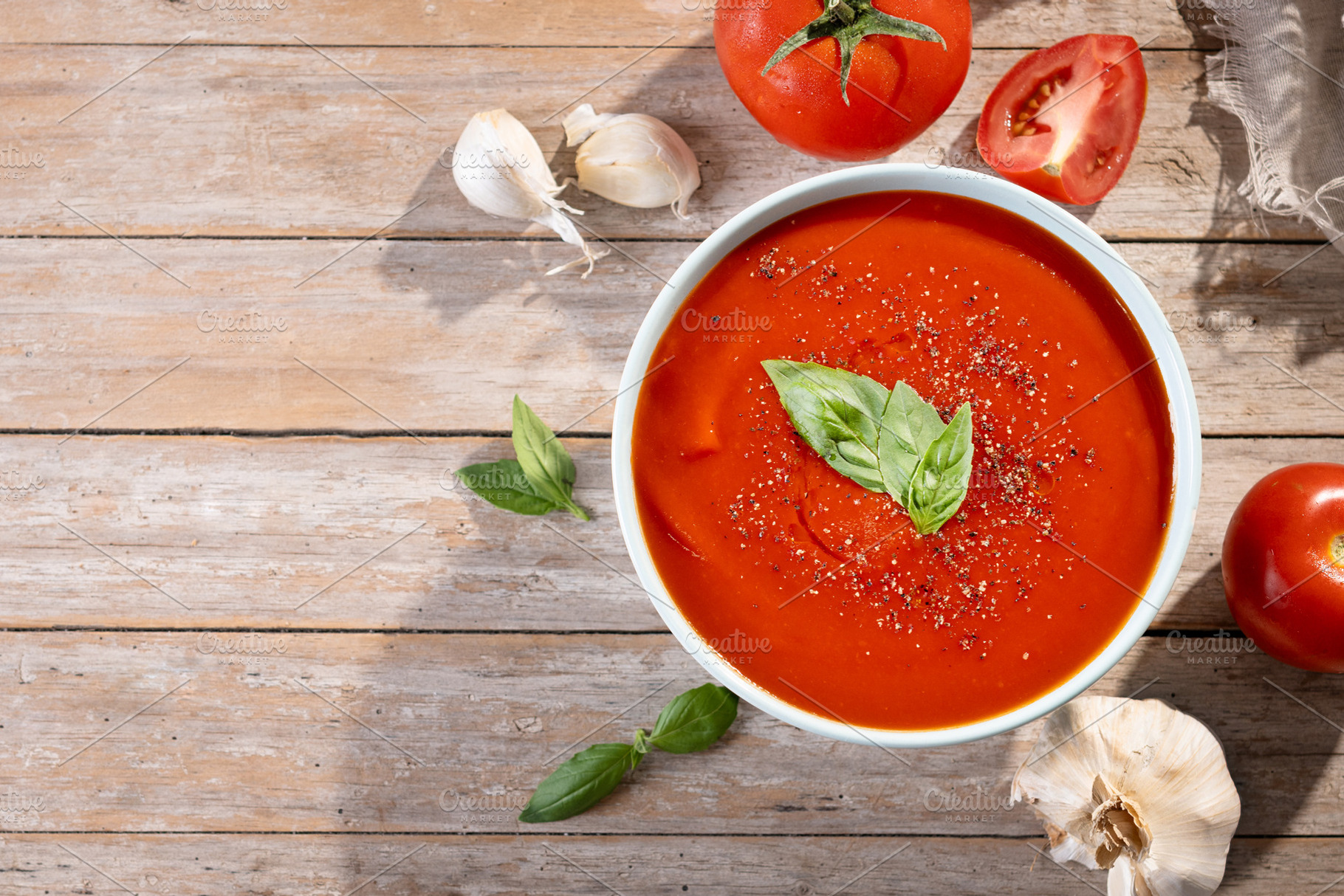 Homemade Tomato Soup with Basil, a Food & Drink Photo by etorres69