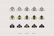Buzzy Bees - PNG, SVG, EPS, an Illustration by Kessens (Thumbnail 1 of 3)