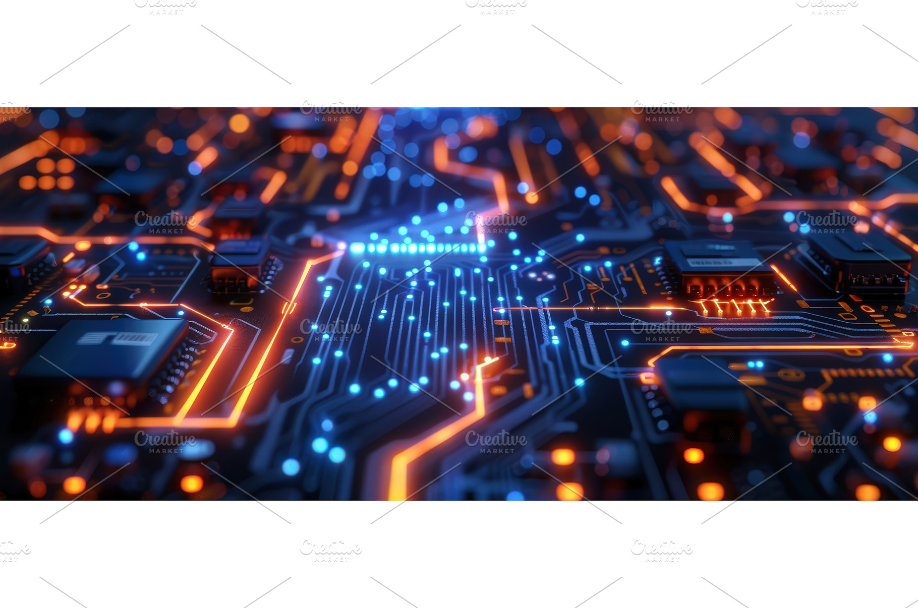 Futuristic CPU Circuit Glow, a Technology Photo by piter.goskov