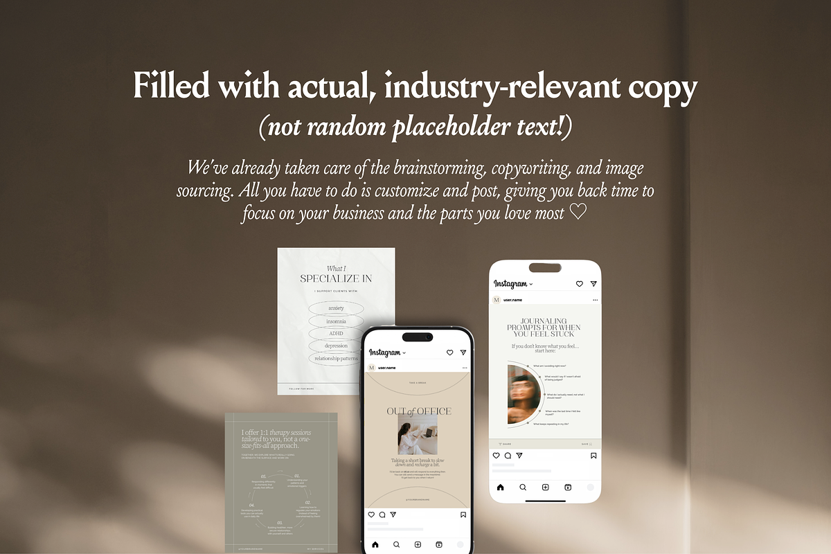 Minimalist Therapist IG Templates, a Social Media Template by CanvaTemplateClubCo (Photo 8 of 11)