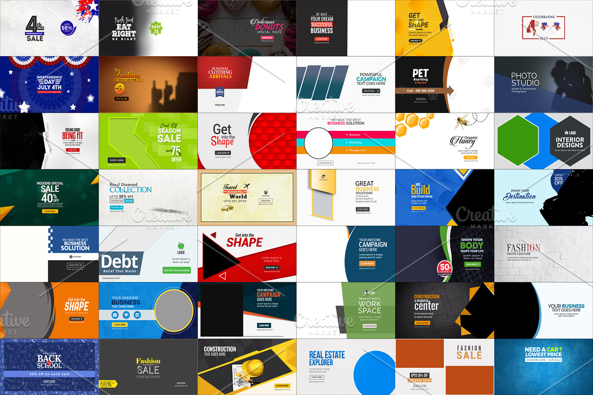 100 Facebook Adsense Banners PSD, a Social Media Template by mwsart (Photo 2 of 2)