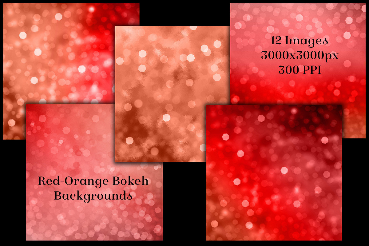 Red-Orange Bokeh Backgrounds, a Background Graphic by Sapphire X Designs (Photo 2 of 3)
