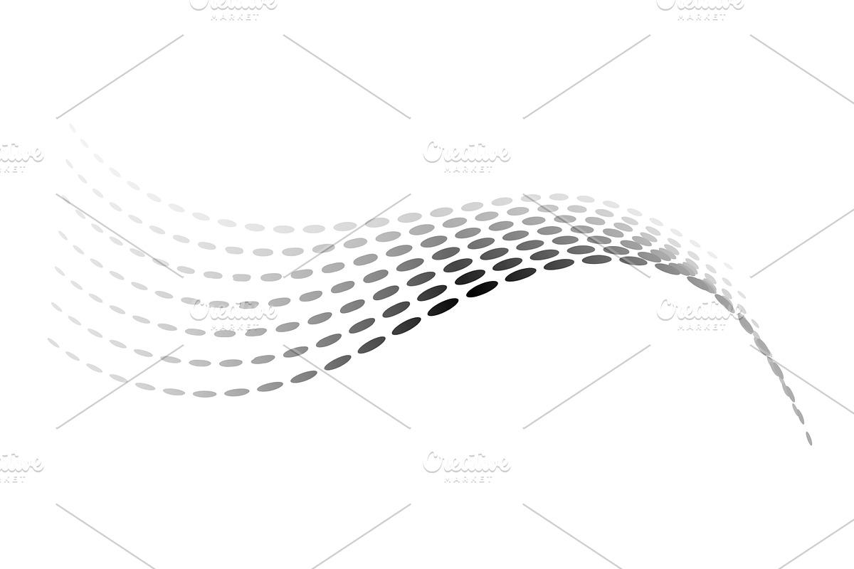 Dotted halftone waves. Flowing, an Illustration by Things for designers