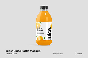 Glass Juice Bottle Mockup, a Packaging Mockup by renderstockmarket