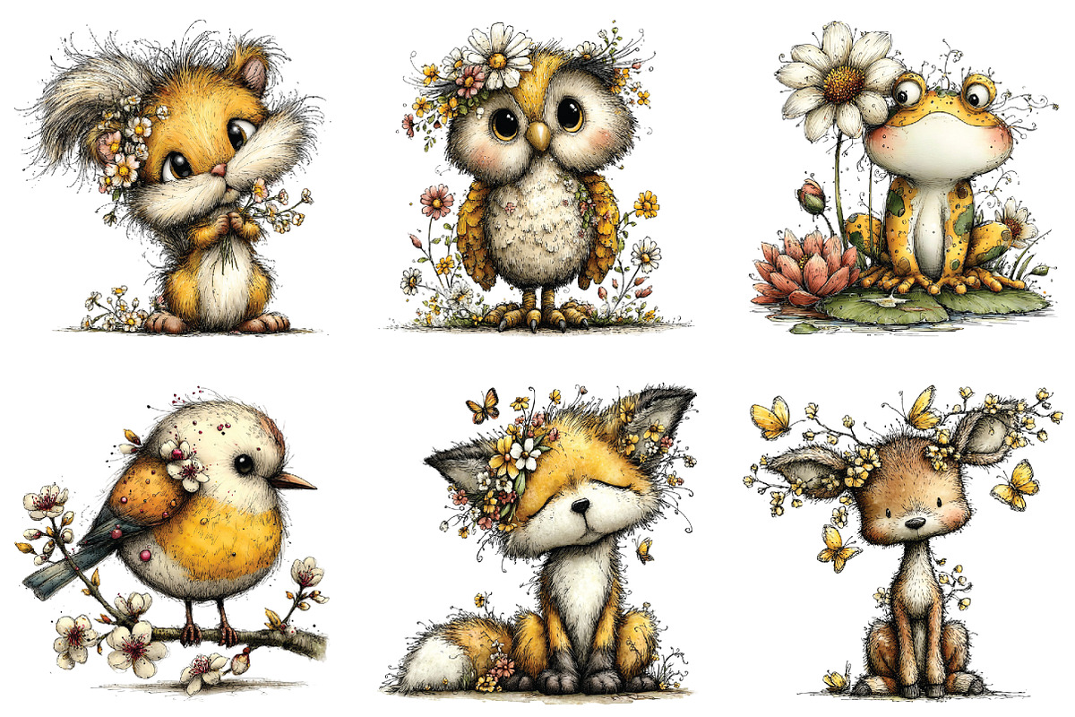 Spring Woodland Animals Clipart, an Illustration by CraftArtStudio (Photo 5 of 6)