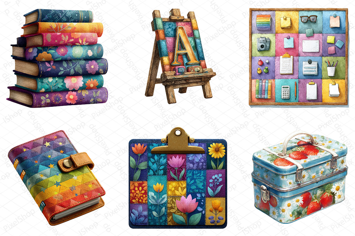 Patchwork Back to School Clipart, an Illustration by DreamPrint404 (Photo 4 of 5)