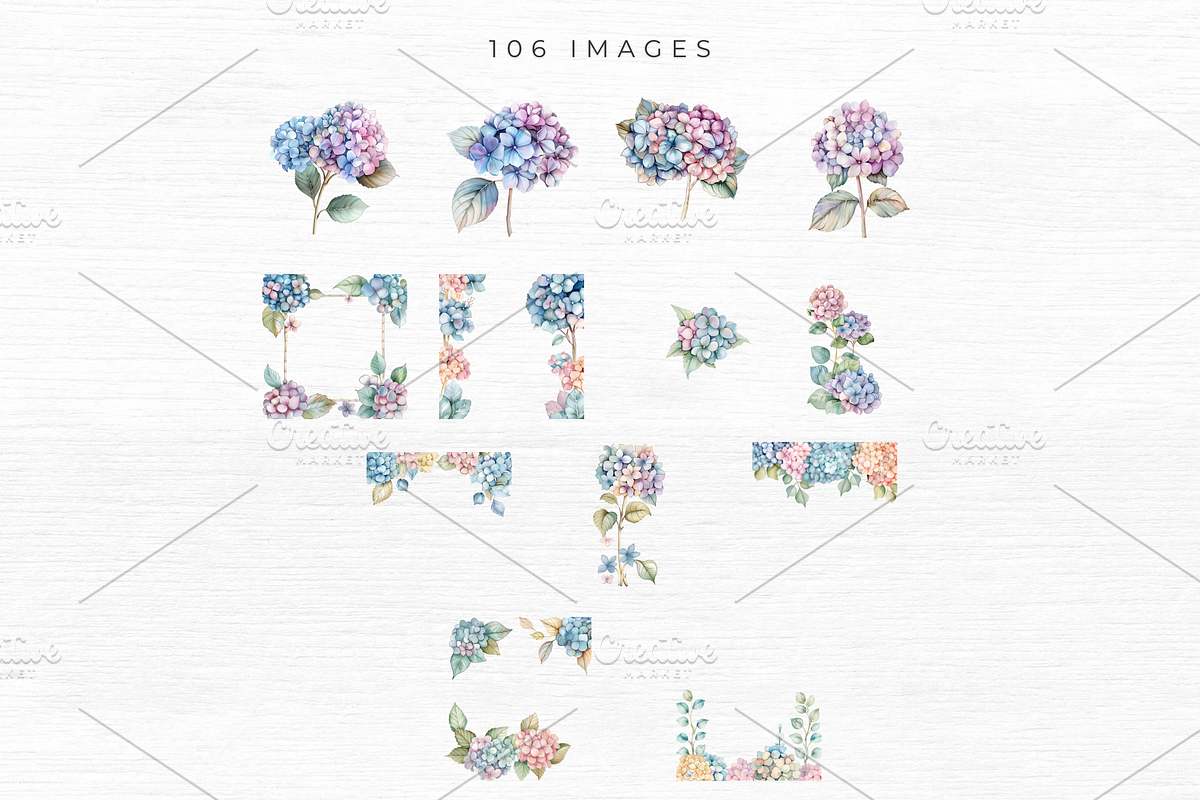 Hydrangea Clipart, Floral Clipart,, an Object Graphic by EllyandLima (Photo 4 of 9)
