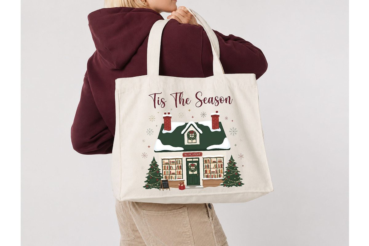 Tis The Season Bookstore Christmas, a Seasonal Illustration by DreamCafeArt (Photo 3 of 7)