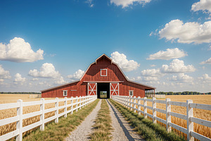 Classic red barn, a Photo by rarrarorro