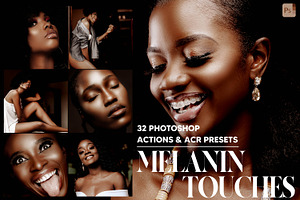32 Melanin Touches Photoshop Actions, an Action Add-On by Hue Palettte Studio