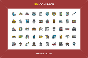 Travel icons, an Outline Icon by Wencory