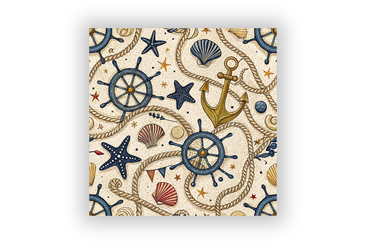 Nautical Anchor Rope Stripe Paper, a Pattern Graphic by FloridPrintables (Photo 6 of 10)