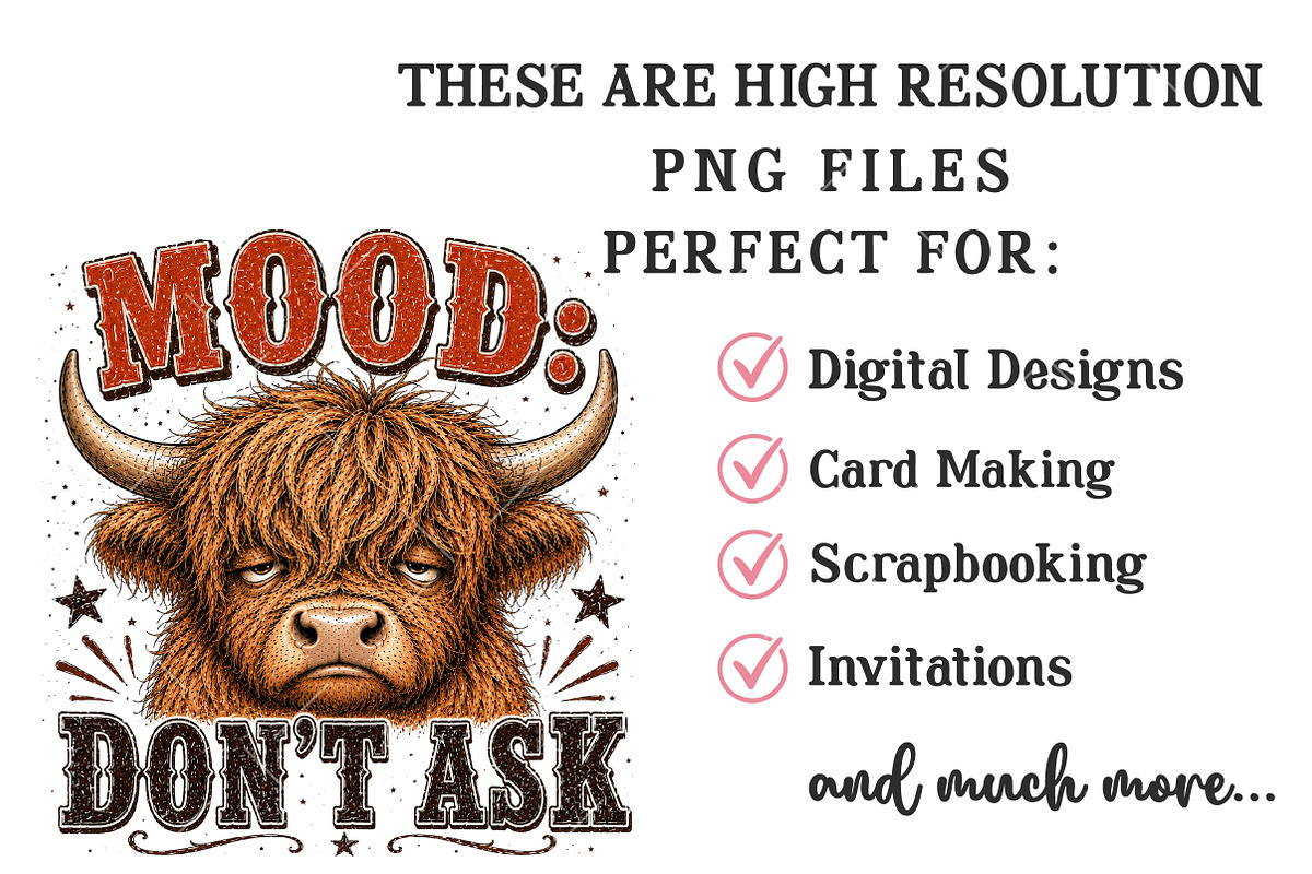 Funny Highland Cow Clipart Bundle, a Seasonal Illustration by OK Design (Photo 6 of 6)