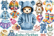 Baby Clothes Watercolor Clipart, an Illustration by Craft Nest (Thumbnail 1 of 6)