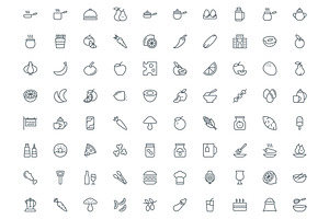 540 Food Line Icons