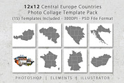 12x12 Europe Photo Collage Templates, a Stationery Template by Loveurstyle Designs (Thumbnail 1 of 5)