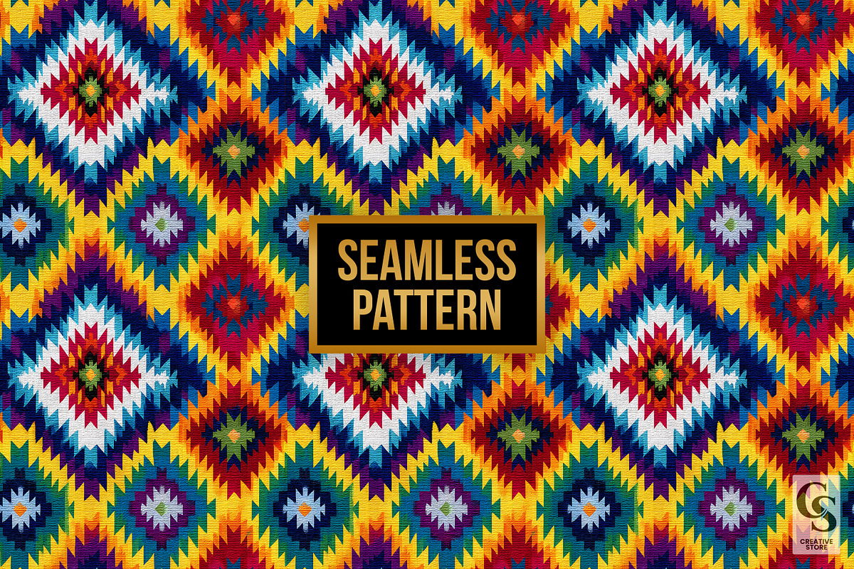 Rainbow Ikat Fabric Seamless Pattern, a Pattern Graphic by Creative Store (Photo 4 of 5)