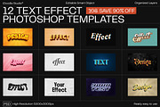 12 Text Effect Templates, a Layer Style Add-On by iDoodle Studio (Thumbnail 1 of 6)