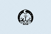 Halloween Pumpkin Emblem, a Seasonal Illustration by Vectorium Studio (Thumbnail 3 of 3)