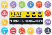 Travel and Tourism Flat Line Icons, an Outline Icon by FlatLineIcons (Thumbnail 2 of 7)