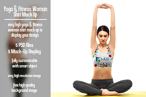 Yoga and Fitness Woman Shirt Mock Up
