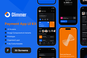 Glimmer - Payment App UI Kit, an UI Kit Template by restiyathena