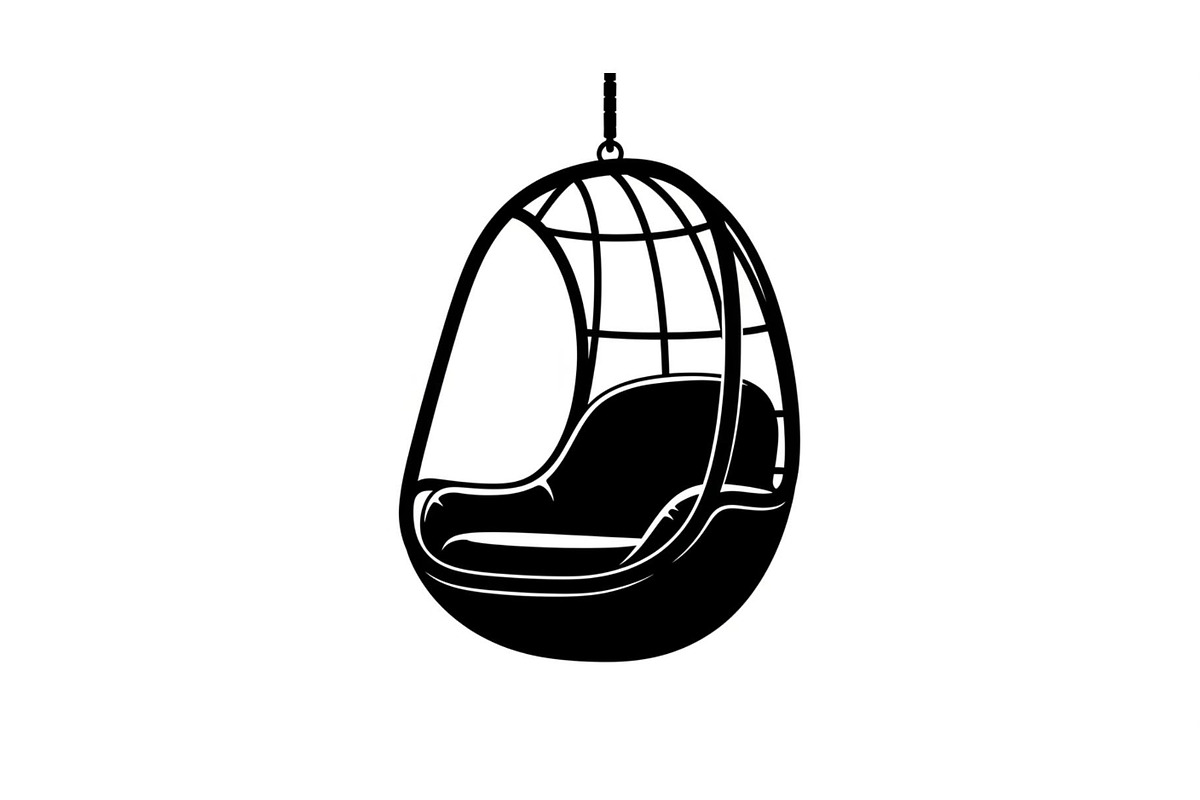 Hanging Egg Chair Silhouette Bundle, an Illustration by Designer_Momina (Photo 26 of 51)