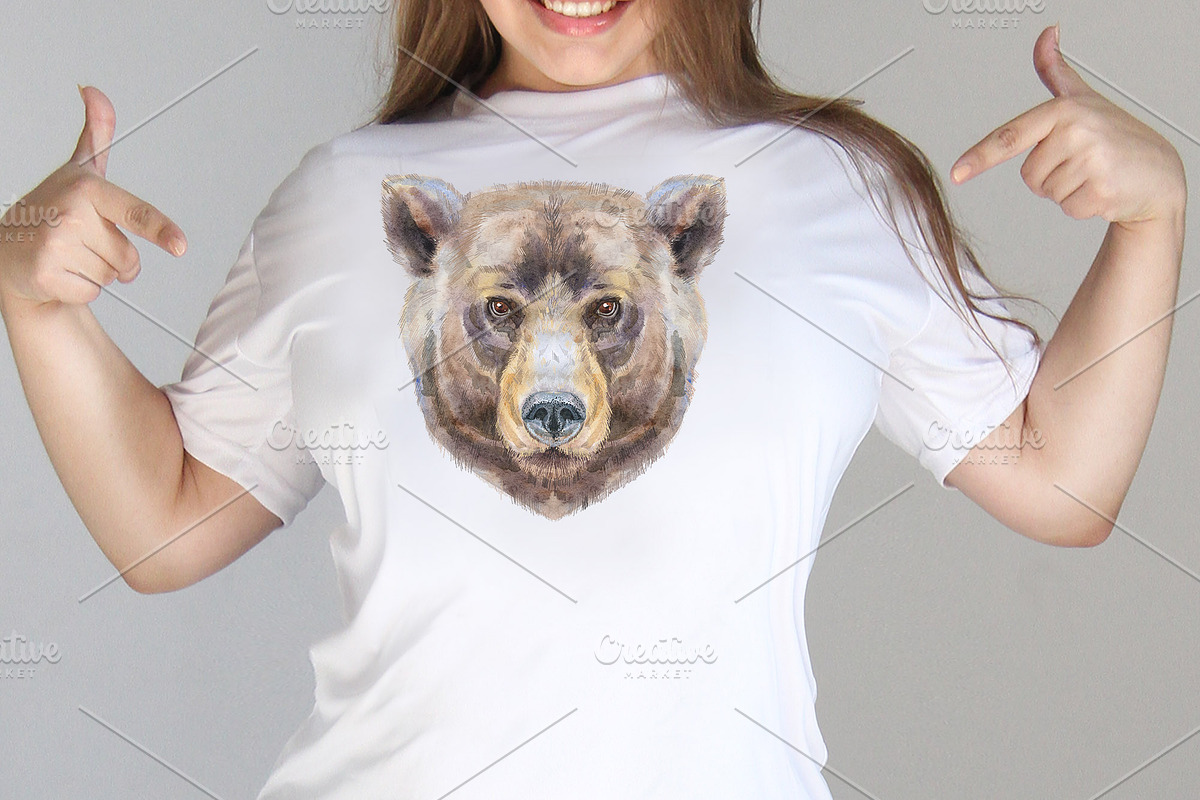 Cute watercolor bear, an Animal Illustration by Watercolor fantasy (Photo 4 of 5)