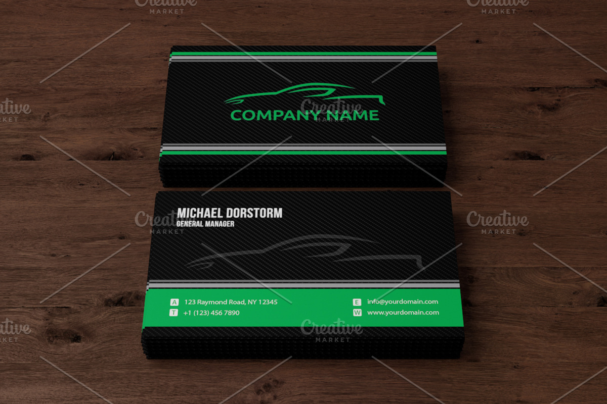 Carbon Automotive Business Card, a Business Card Template by aykutfiliz (Photo 2 of 3)
