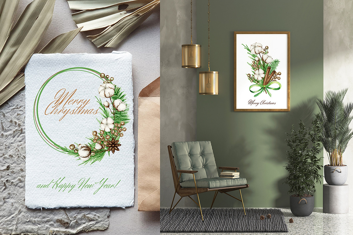 Boho Christmas wreath frame, an Object Graphic by svetlanaARTdreams (Photo 5 of 16)