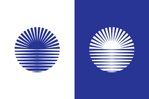 Dusk Dark Blue Sun Circle Logo, a Branding & Logo Template by Signatoro