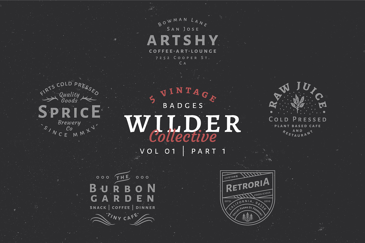 5 Vintage Badge Logos Vol 01 Part 1, a Branding & Logo Template by Wortfice (Photo 1 of 8)