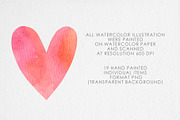 Watercolor Hearts Clipart PNG, a Decorative Illustration by MilanaDesignShop (Thumbnail 3 of 3)
