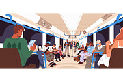 Passengers in metro, subway banner, a Transportation Illustration by PaperTrident (Thumbnail 2 of 3)