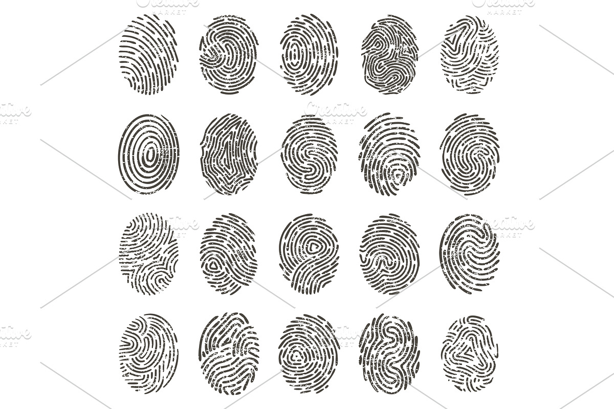 Biometric fingerprints. Human grunge, a Graphic by winwin.art