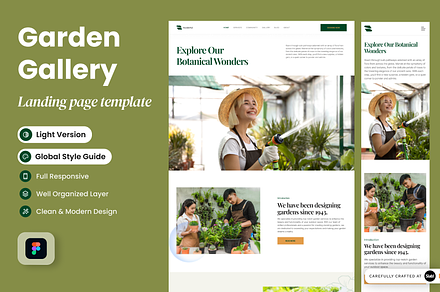 Garden Gallery Landing Page, a Landing Page Template by SLAB! Design