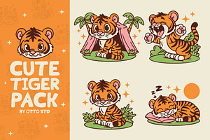 Cute Tiger Cartoon, an Animal Illustration by Otto.std