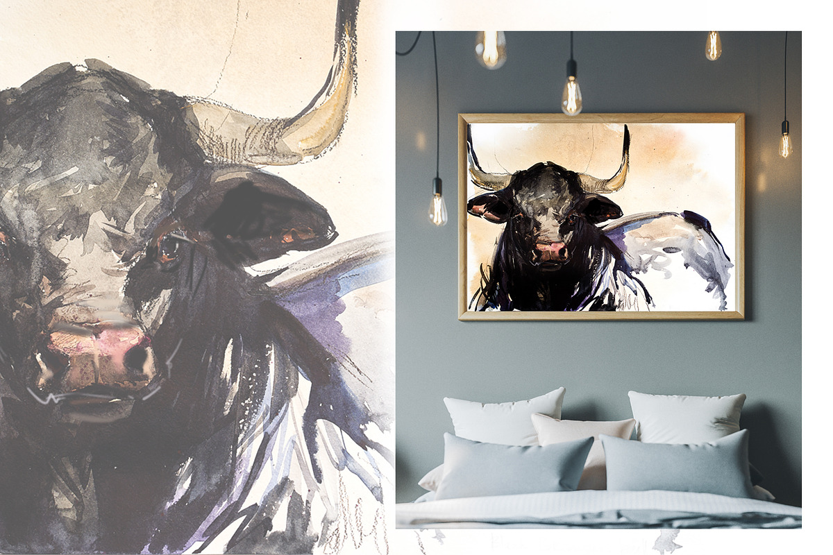 CATTLE Vol.1: 6 Realistic Bull Breed, an Animal Illustration by FineArt (Photo 5 of 6)