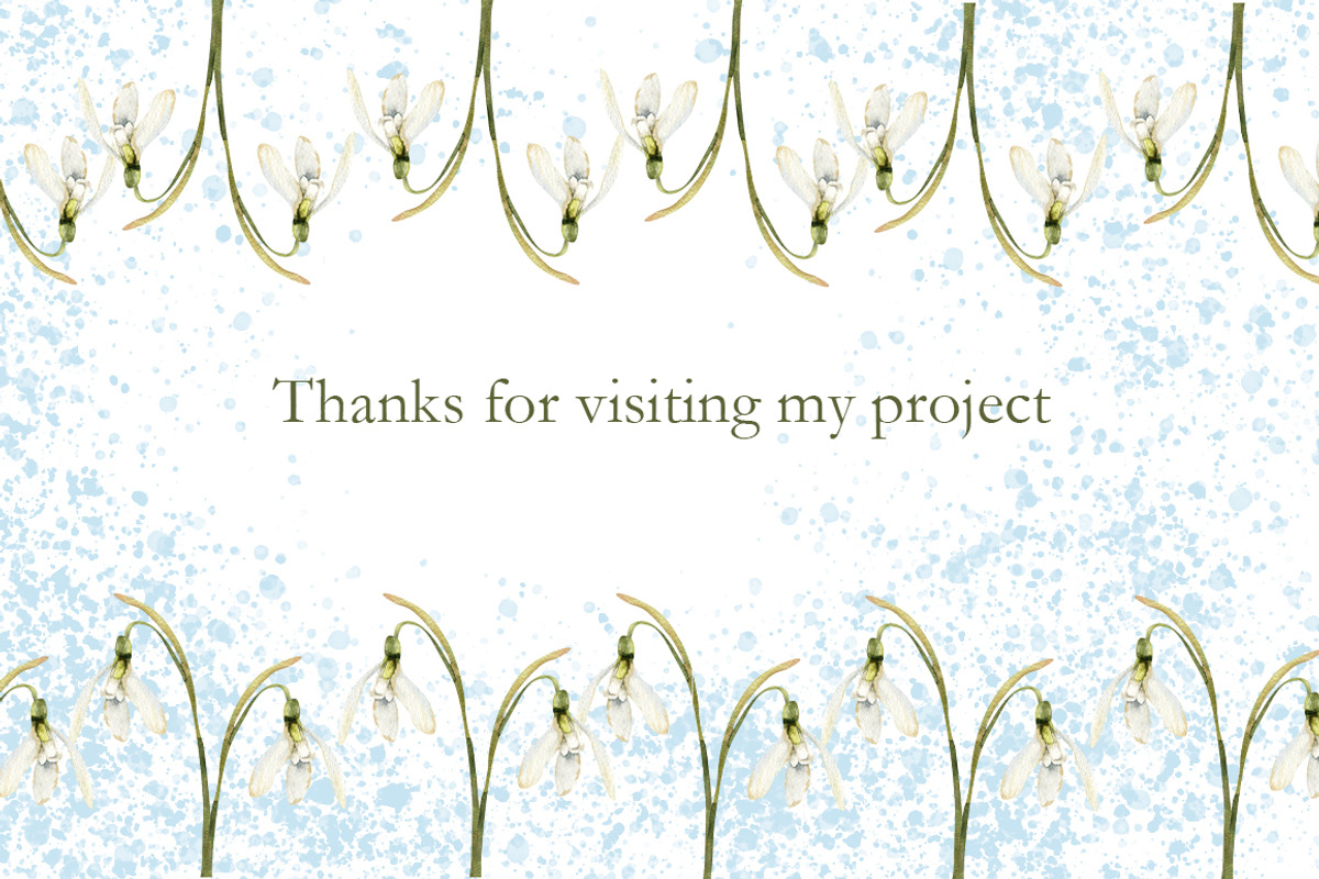 Snowdrops flowers watercolor clipart, a Decorative Illustration by Pegion art shop (Photo 11 of 11)