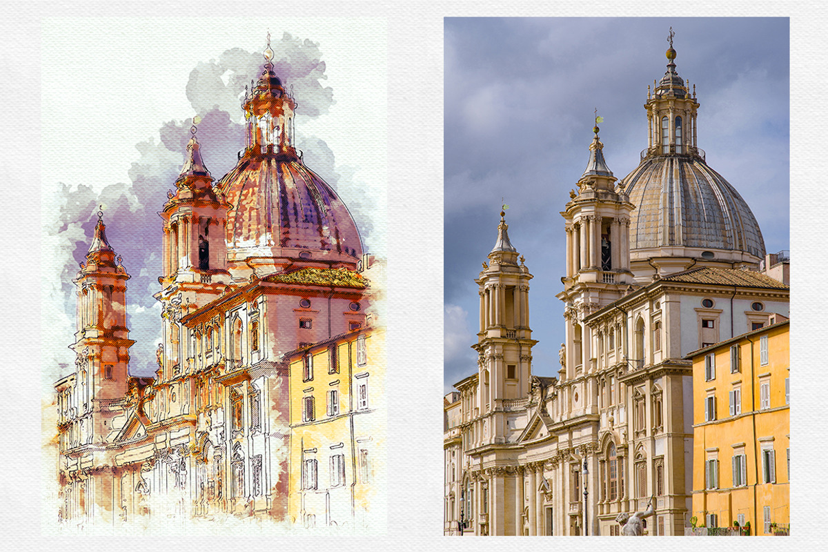 Watercolor Urban Sketcher PS Action, an Action Add-On by SlideSalad (Photo 3 of 21)