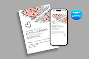 Watercolor Floral Wedding Invitation, an Invitation Template by M9 Design (Thumbnail 3 of 5)