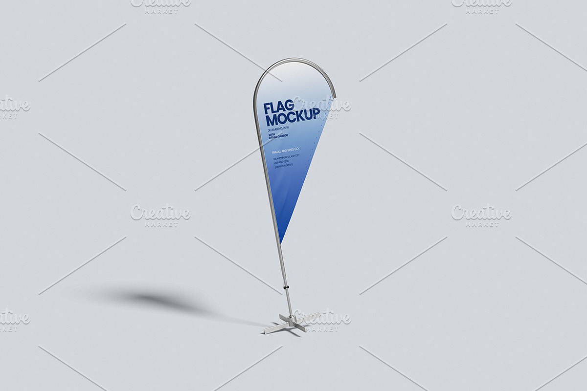 Teardrop Flag Banner Mockup, an Advertising Mockup by Gatamotion (Photo 3 of 5)
